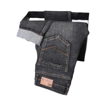 Imagem de Calças Jeans Masculinas Vintage Lavadas Com Stretch, Casuais De Outono