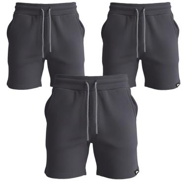 Imagem de Kit 3 Bermuda Moletom Short Masculino Dagg Com Cordão Ajustável Bolsos Laterais-Masculino