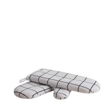 Imagem de Luvas Para Forno, Mistura de AlgodãO e Linho, Resistentes Ao Calor, Um Item DoméStico Essencial Para a Cozinha.(BRANCA -1 PAR)