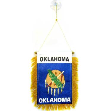 Imagem de AZ FLAG Oklahoma Mini Banner 15 x 10 cm - Flâmula do Estado de Oklahoma dos EUA 15 x 10 cm - Mini faixas 10 x 15 cm Gancho com ventosa