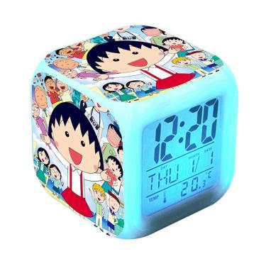 Imagem de Despertador digital LED Chibi Marukochans Square 8x8x8cm