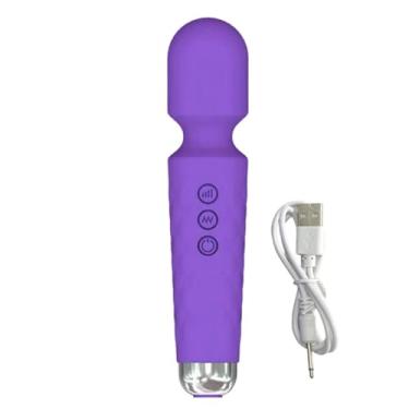Imagem de Massageador Vibrador Varinha Mágica Corporal Portátil 28 Modos de Vibração e 8 Intensidades, Cabeça Flexível 360° e Recarregável USB, 3 cores disponíveis, em 3 cores a escolha (Roxo)