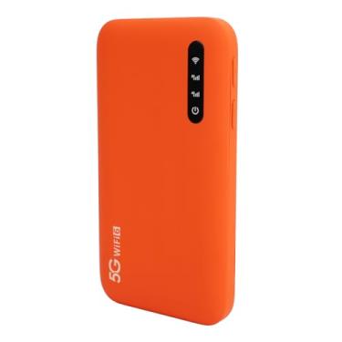 Imagem de Hotspot Móvel WiFi 5G para Viagens, Roteador WiFi6 de Banda Dupla Portátil Com Slot para Cartão SIM, 16 Dispositivos Conectados, Suporta 5G, CA, 4G e 3G