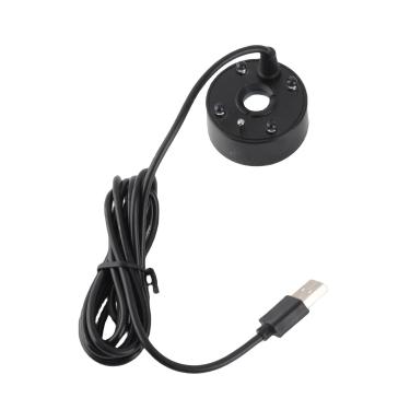 Imagem de Cosiki Mist Maker Luzes LED Coloridas Ultra Sound Fountain Atomizador para Pond Rockery Fish Tank USB à Prova D'água Filtragem de Odor Ecológica para Home Office Lagoas Internas e Externas (Preto)