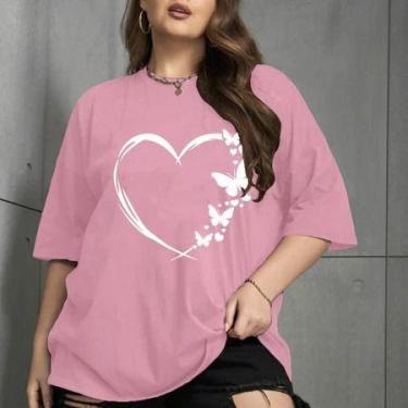 Imagem de Blusa Estampa Borboleta Coração Traço Delicado Personalizada Preta Cam