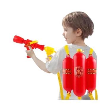Imagem de Mochila De Bombeiro Infantil Com Pistola De Água 2000CC Grande Brinque
