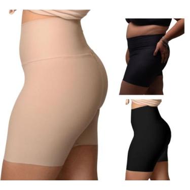 Imagem de Short Modelador Yohn Feminino Cintura Alta Disfarça Barriga Levanta Bu