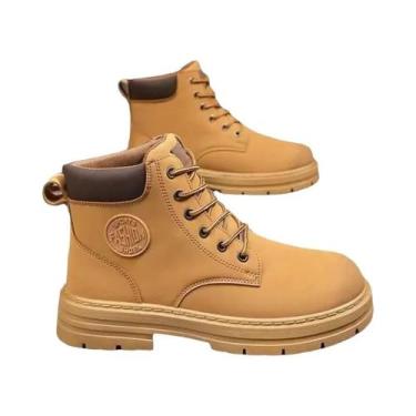 Imagem de Botas De Couro Masculinas De Cano Alto Confortáveis Para Outono Moda M