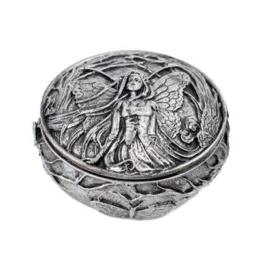 Imagem de Porta Joias Fada Metálico 9 cm em Resina - Lua Mística - 100% Original