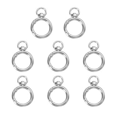 Imagem de Generic 8 peças de clipe de anel de mola, chaveiro com fecho de mola de metal, acessórios de fivela de encaixe para bolsa de ombro, cordão de couro, artesanato, prata
