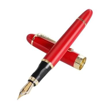 Imagem de ONECMN Caneta-tinteiro de luxo para escritório, material escolar, papelaria, canetas para escrever (vermelho, dobrado)