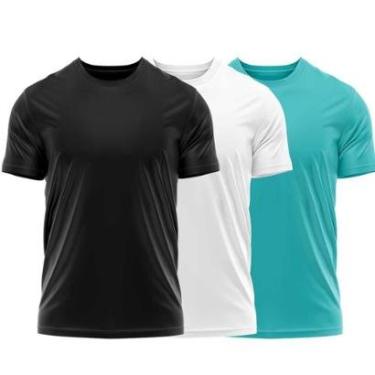 Imagem de Kit 3 Camisetas Dry Uv Masculina Blusa Camisa Fitness Academia Basica Lisa-Masculino