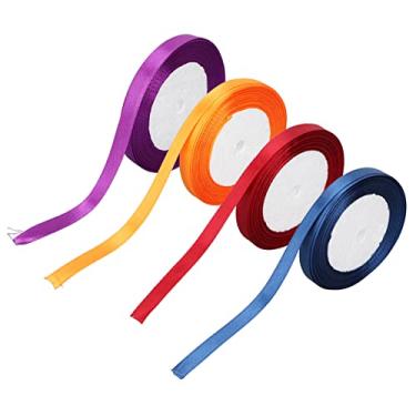 Imagem de Yinhing Fita de Cetim de 4 Unidades de 10 Mm, Fita Decorativa Reutilizável à Prova D'água para Embrulho de Presentes, Buquês de Casamento, Faixas de Cabelo, Com Poliéster Colorido
