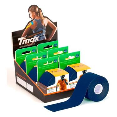 Imagem de KIT 06 Rolos de Bandagem Elástica Adesiva Tmax 5cm x 5m, Azul marinho