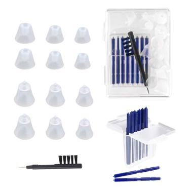 Imagem de Kit de Acessórios para Aparelho Auditivo, Inclui 6 Tamanhos Cúpulas de Silicone Filtros Proteção Contra Cera Escova Limpeza com Chave Fenda Compatível com Audien EV3