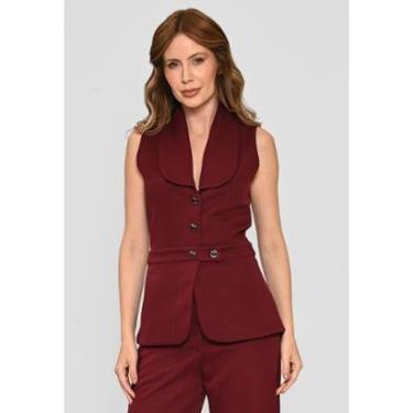 Imagem de Colete Bisô Alfaiataria Alongado Vinho-Feminino