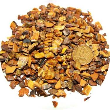 Imagem de 500gr Olho de Tigre Indiano Rolado P Pedra 10mm Classe A - Cristaisdec