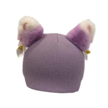 Imagem de Pegciuho Capa para Capacete de Esqui com Orelhas de Animais, Acessório de Tricô para Proteção No Inverno, Ideal para Snowboarders E Esquiadores, Roxo