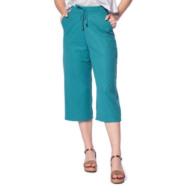 Imagem de Calça Pantacourt Feminina Bruna e Bia Canelada Preto-Feminino