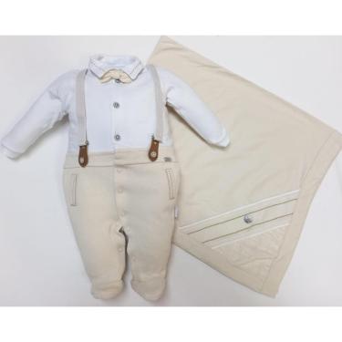 Imagem de Saída Maternidade Luxo Suspensório Bebê Menino Paraiso 15369-Masculino