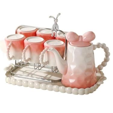 Imagem de Conjunto de copos para servir para bebidas, copo de água, casa, sala de estar, conjunto de chaleira, chávena de chá com suporte de copo de aço inoxidável, jarra de água