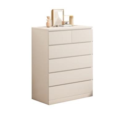 Imagem de Cômoda moderna de quarto, armário de armazenamento doméstico com 6 gavetas para quartos e salas de estar, torre de armazenamento (branca)