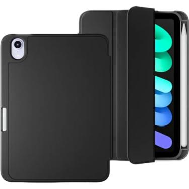 Imagem de Capa Case PREMIUM Anti Impacto com função sleep e suporte para Apple Pencil - compatível com Apple iPad Mini 7ª de 8.3 polegadas e iPad Mini 6ª De 8.3 Polegadas (PRETO)