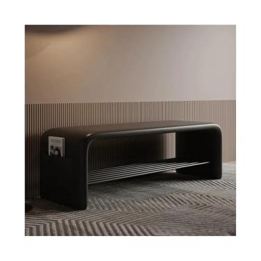 Imagem de KEG801302 Banqueta moderna para troca de sapatos, armário de sapatos, banco de duas finalidades, banco de cabeceira simples para sentar decorativo (preto, pequeno)