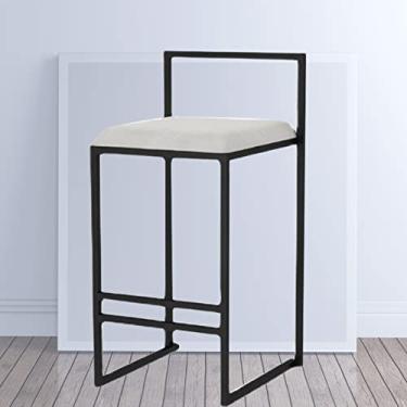 Imagem de KIDYBO Banquetas de bar com altura de bar modernas com encosto e veludo estofadas para café da manhã e cozinha, móveis de bar, cadeira de pub, confortável para sentar