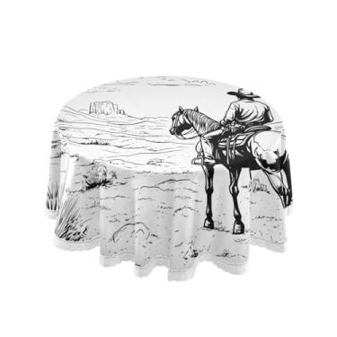 Imagem de Qilmy Toalha de mesa redonda de palmeira de treliça verde, 152 cm, resistente à água, à prova de derramamento, capa de mesa grande para jantar de reunião de família em ambientes internos e externos