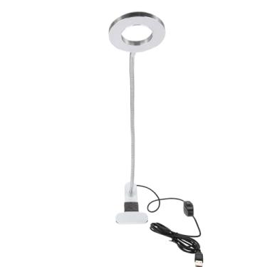 Imagem de Dioche Usb Maquiagem Lâmpada Led Beleza Candeeiro de Mesa Com Braçadeira Flexível Pescoço de Ganso Maquiagem Luz para Vaidade Espelho de Alumínio Branco 52cm