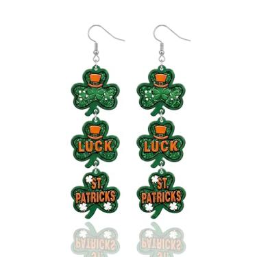 Imagem de Brincos patrióticos de Halloween, Natal, 4 de julho, brincos de Natal para o Dia da Independência, brincos pendentes com gancho, joias modernas, presente para mulheres, Small, Acrílico, Sem pedra