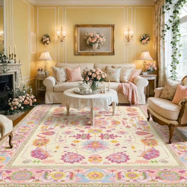 Imagem de Kokia Tapetes de área de 20 x 25 cm, lavável, antiderrapante, antiderrapante, vintage, resistente a manchas, tapetes orientais grandes para quarto, sala de jantar, cozinha, salas de lazer internas