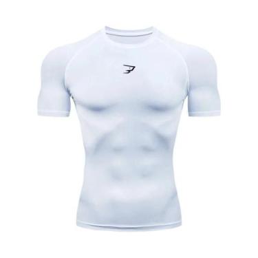 Imagem de Camiseta De Compressão Masculina De Manga Curta Para Corrida, Academia