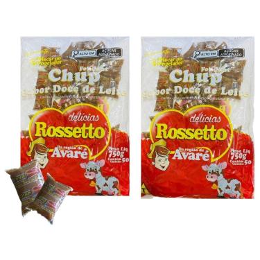 Imagem de Kit 2 Pacotes Com 50 Un Chup Doce De Leite Rosseto 1,5Kg