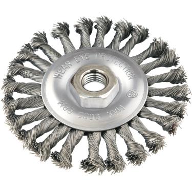 Imagem de Escova Circular Torcida 4.1/2x1/2  Rosca M14 Aço Carbono Pol