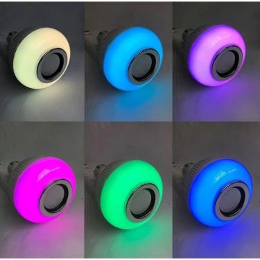 Imagem de Lampada Led 12w Bluetooth Caixa De Som Com Led Colorido
