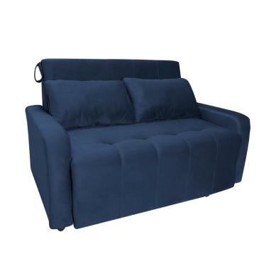 Imagem de Sofá Cama Para Sala De Estar Amora New Suede - Azul Azul