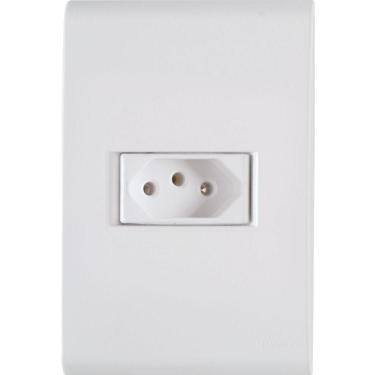 Imagem de Conjunto 4x2 Com 1 Tomada 2p+t Tramontina Liz 10 A 250 V Branco