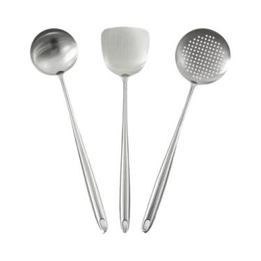 Imagem de Espátula, Colher E Concha De Aço Inoxidável 316 Para Wok - Utensílios 