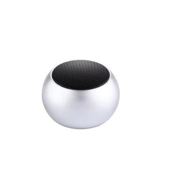 Imagem de Mini Caixa De Som Bluetooth Bolinha Metal Amplificada Speaker 3w Cor:Prateado