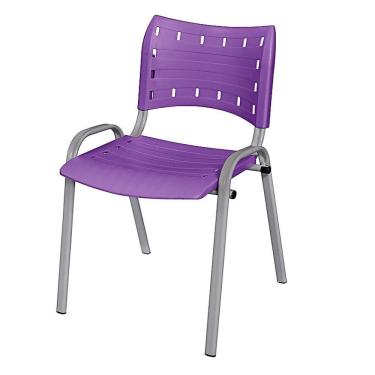 Imagem de Cadeira Iso Base Cinza, Igreja, Escola, Escritório -violeta Kit 1 Peça