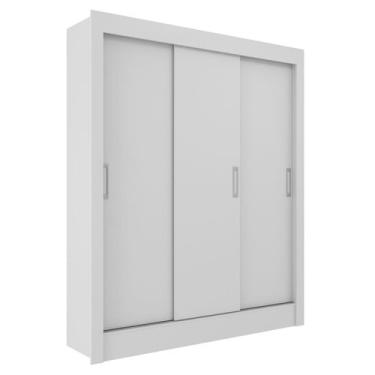 Imagem de Guarda-Roupa Casal Magno 3 Portas de Correr Cor Branco - Direto Sim, B