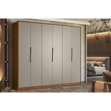 Imagem de Guarda Roupa Casal 6 Portas E 6 Gavetas Atrice Nogueira Touch/nude Prime - Demóbile