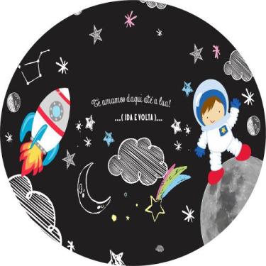 Imagem de Painel de Lona Redondo Astronauta Foguete Espaço Cute - Fabrika de Fes