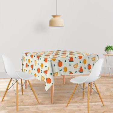 Imagem de Toalha De Mesa Quadrada 4 Lugares Tecido Oxford Melância e Limão - 140