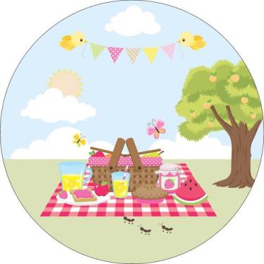 Imagem de Painel de Tecido Sublimado Redondo Picnic Dia Ensolarado Quitandas E F