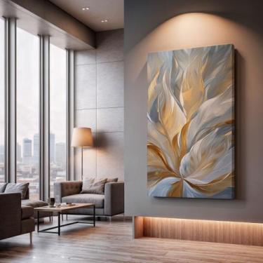 Imagem de Quadros Decorativos Folhas ao Vento 90x60 Moderno Luxo Sala Quarto Esc