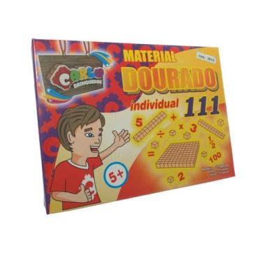 Imagem de Material Dourado 111 peças Madeira Brinquedos Educativos Pedagógico Ma