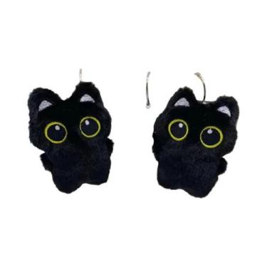 Imagem de Brinquedo De Pelúcia Gato Preto 10cm, Almofada Fofa E Confortável Para